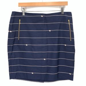 The Limited Navy Blue Nautical Rope Straight Skirt Size 14 Petite NWT Coastal